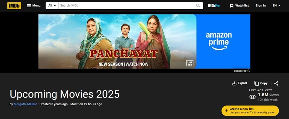 Upcoming Hollywood Movies 2025